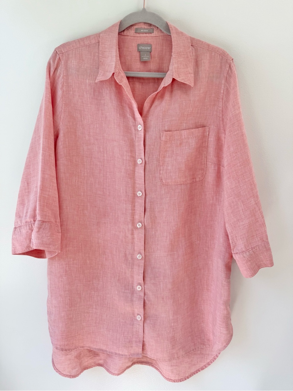 Chico's No Iron Linen tunic sz2